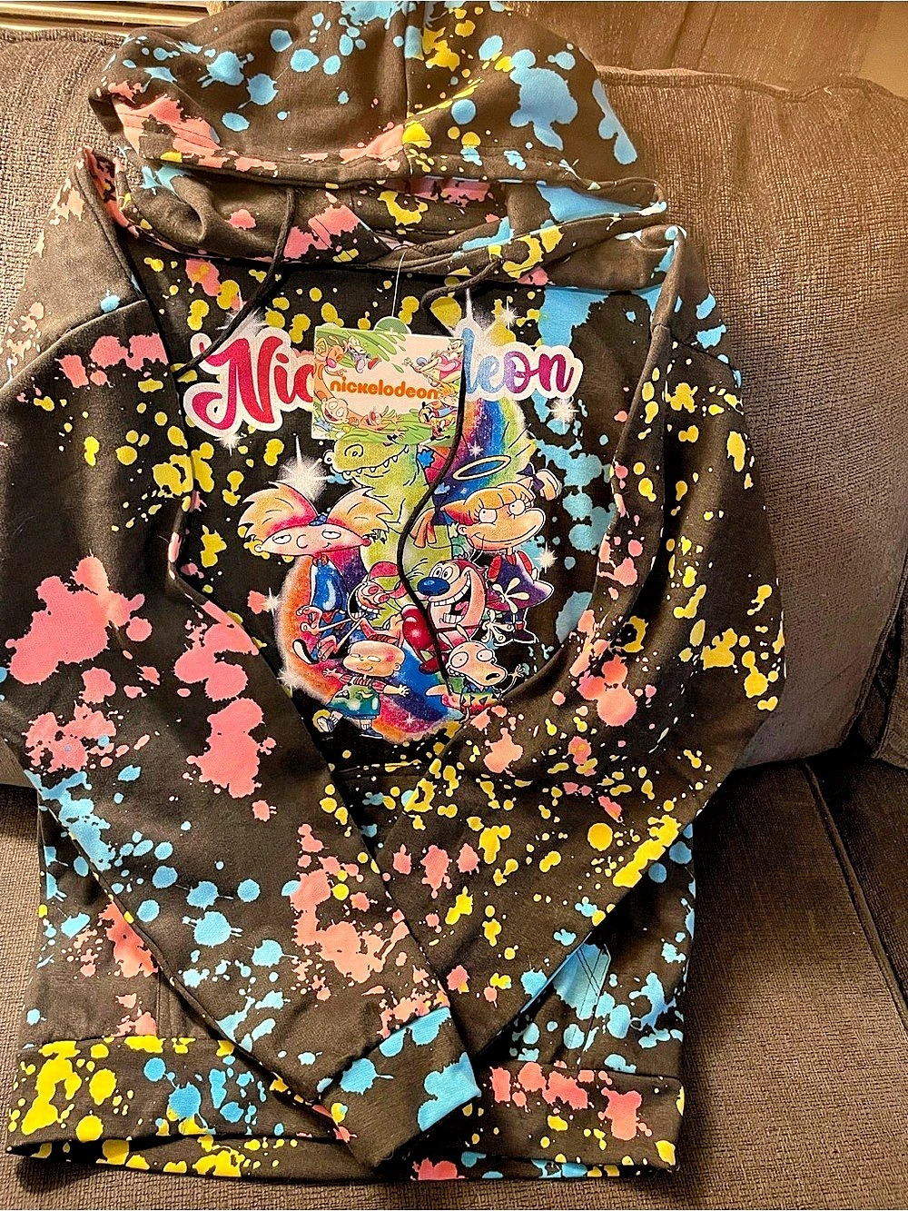 Nickelodeon Splatter Windbreaker Size Medium NWT